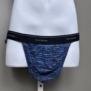 Vintage Fruit of the Loom Mens XL 40-42 Blue String Bikini Briefs Underwear Aqua